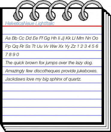 HelveticaNeue LightItalic Font