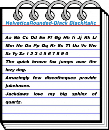 HelveticaRounded-Black BlackItalic Font