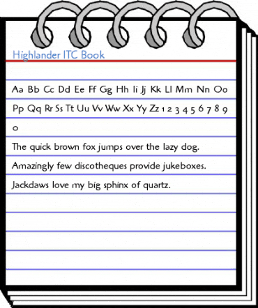 Highlander ITC Book Font