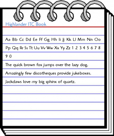 Highlander ITC Book Font