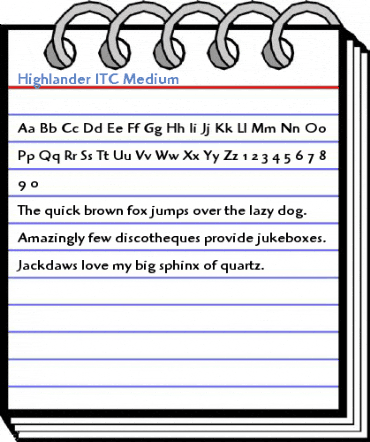 Highlander ITC Medium Font