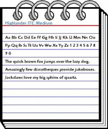 Highlander ITC Medium Font