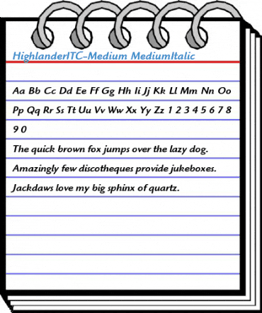 HighlanderITC-Medium MediumItalic Font