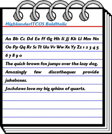 HighlanderITCOS Font