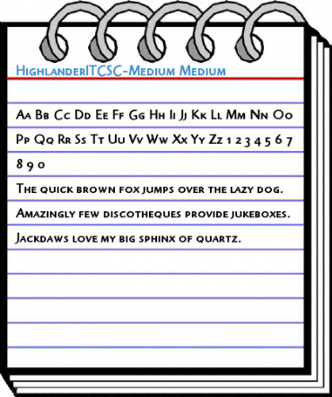 HighlanderITCSC-Medium Medium Font