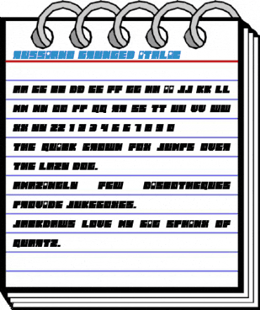 Russiano Grunged Italic Font
