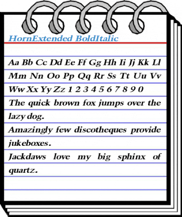HornExtended BoldItalic Font