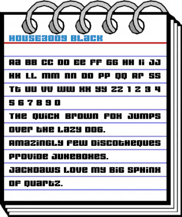 HOUSE3009 Black Font