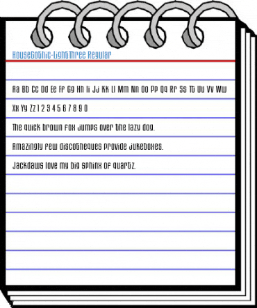 HouseGothic-LightThree Regular Font