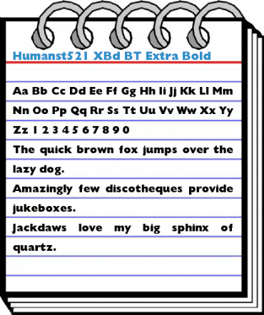 Humanst521 XBd BT Font