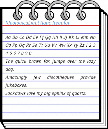 IdeologicaLight Italic Regular Font