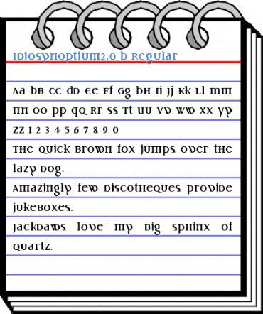 Idiosynoptium2.0 B Regular Font