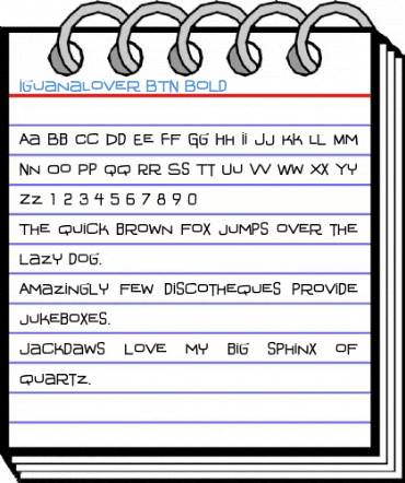 IguanaLover BTN Bold Font