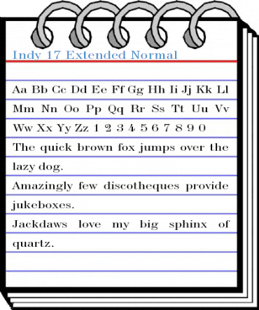 Indy 17 Extended Normal Font