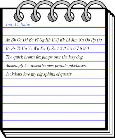 Indy17 Italic Font