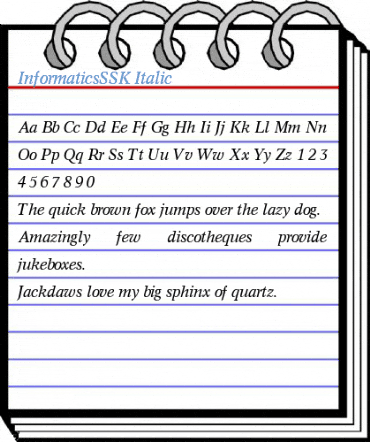 InformaticsSSK Italic Font