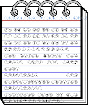 InkAlphabetRRings Regular Font