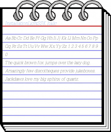 InstallationLightSSK Italic Font