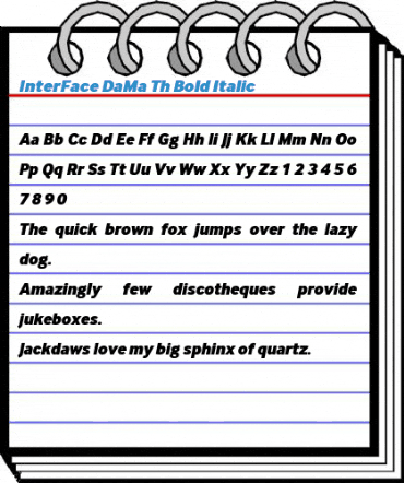 InterFace DaMa Th Bold Italic Font