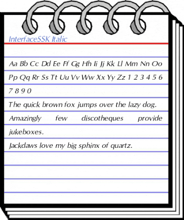 InterfaceSSK Italic Font