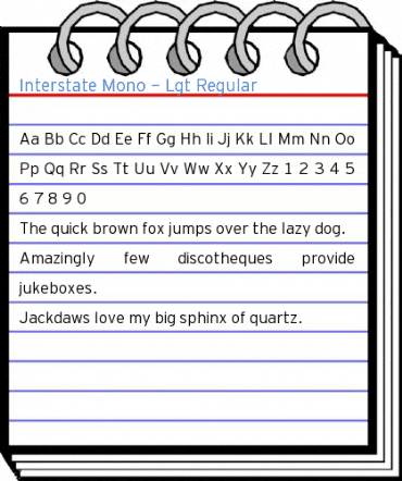 Interstate Mono - Lgt Regular Font