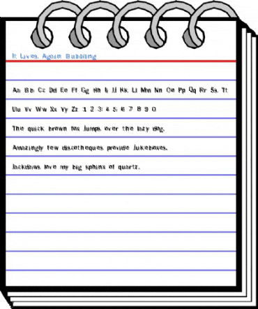 It Lives Again Bubbling Font