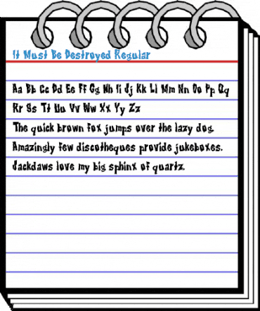 It Must Be Destroyed Regular Font