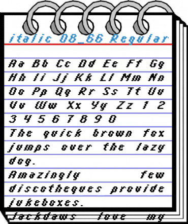 italic 08_66 Regular Font