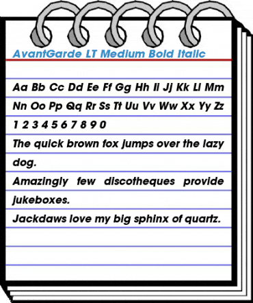 AvantGarde LT Medium Bold Italic Font