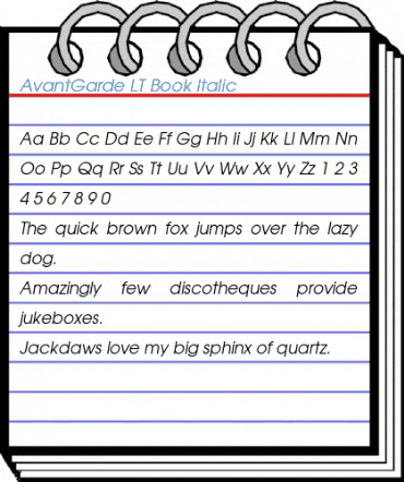 AvantGarde LT Book Italic Font