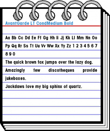 AvantGarde LT CondMedium Bold Font