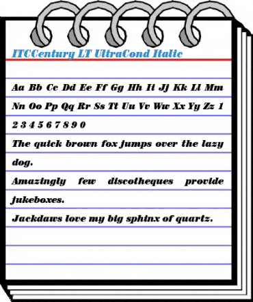 ITCCentury LT UltraCond Italic Font