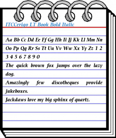 ITCCerigo LT Book Bold Italic Font