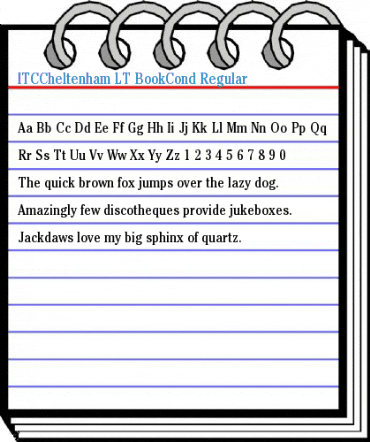 ITCCheltenham LT BookCond Regular Font