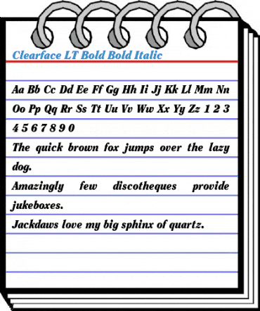 Clearface LT Bold Bold Italic Font