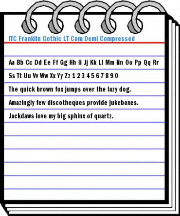 ITC Franklin Gothic LT Com Demi Compressed Font