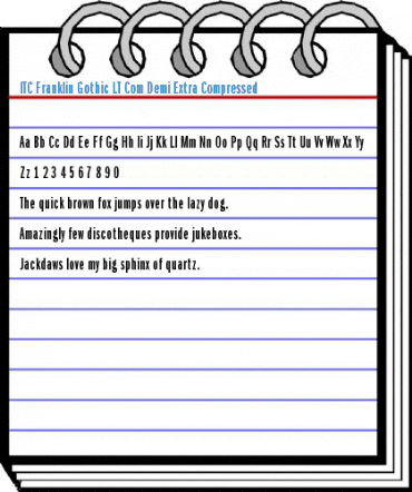 ITC Franklin Gothic LT Com Demi Extra Compressed Font