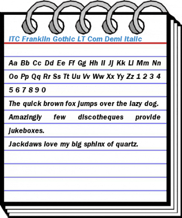 ITC Franklin Gothic LT Com Demi Italic Font