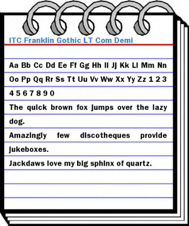 ITC Franklin Gothic LT Com Demi Font