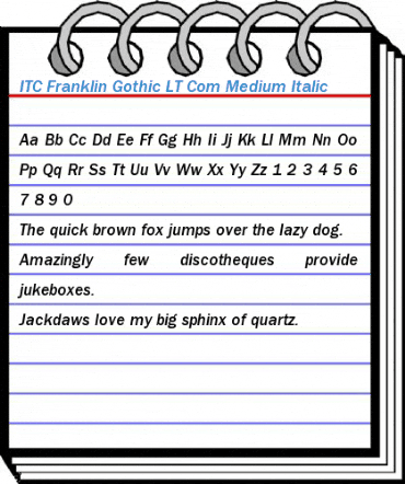 ITC Franklin Gothic LT Com Medium Italic Font