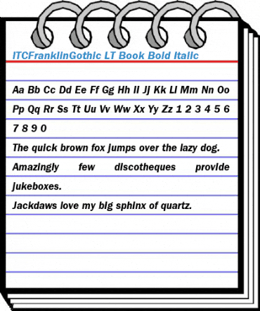 ITCFranklinGothic LT Book Bold Italic Font