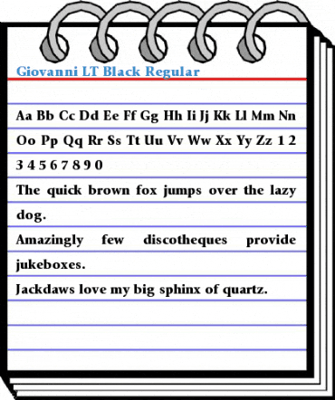 Giovanni LT Black Regular Font