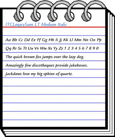 ITCLegacySans LT Medium Italic Font
