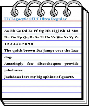 ITCLegacySerif LT Ultra Regular Font