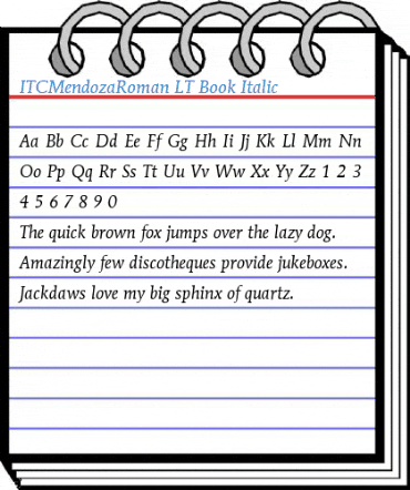 ITCMendozaRoman LT Book Italic Font