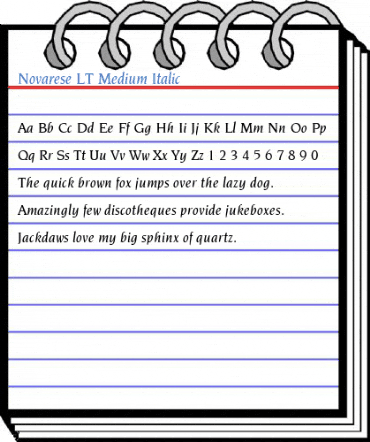 Novarese LT Medium Italic Font
