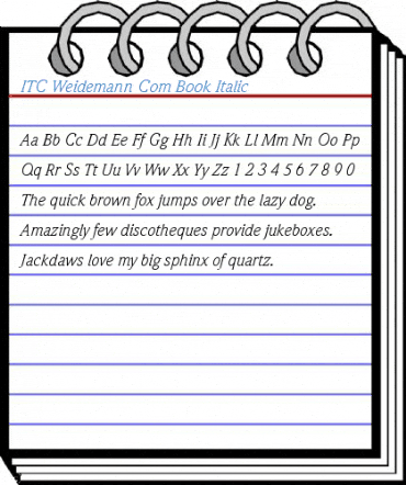 ITC Weidemann Com Book Italic Font