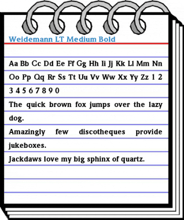 Weidemann LT Medium Bold Font