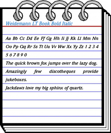 Weidemann LT Book Bold Italic Font