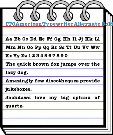 ITCAmericanTypewriterAlternate Bold Font